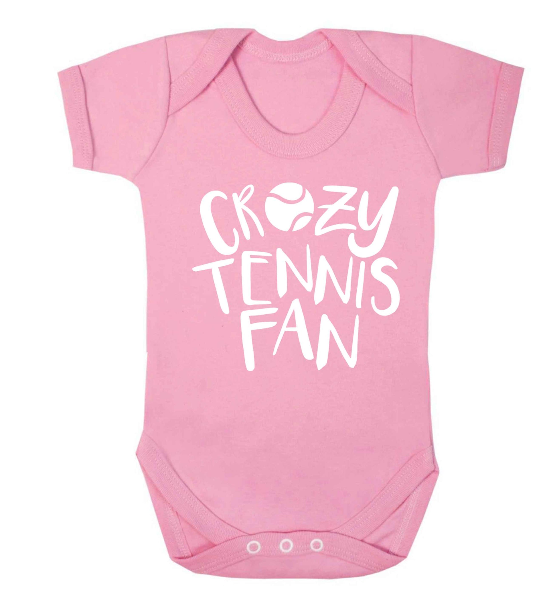Crazy tennis fan Baby Vest pale pink 18-24 months