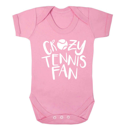 Crazy tennis fan Baby Vest pale pink 18-24 months