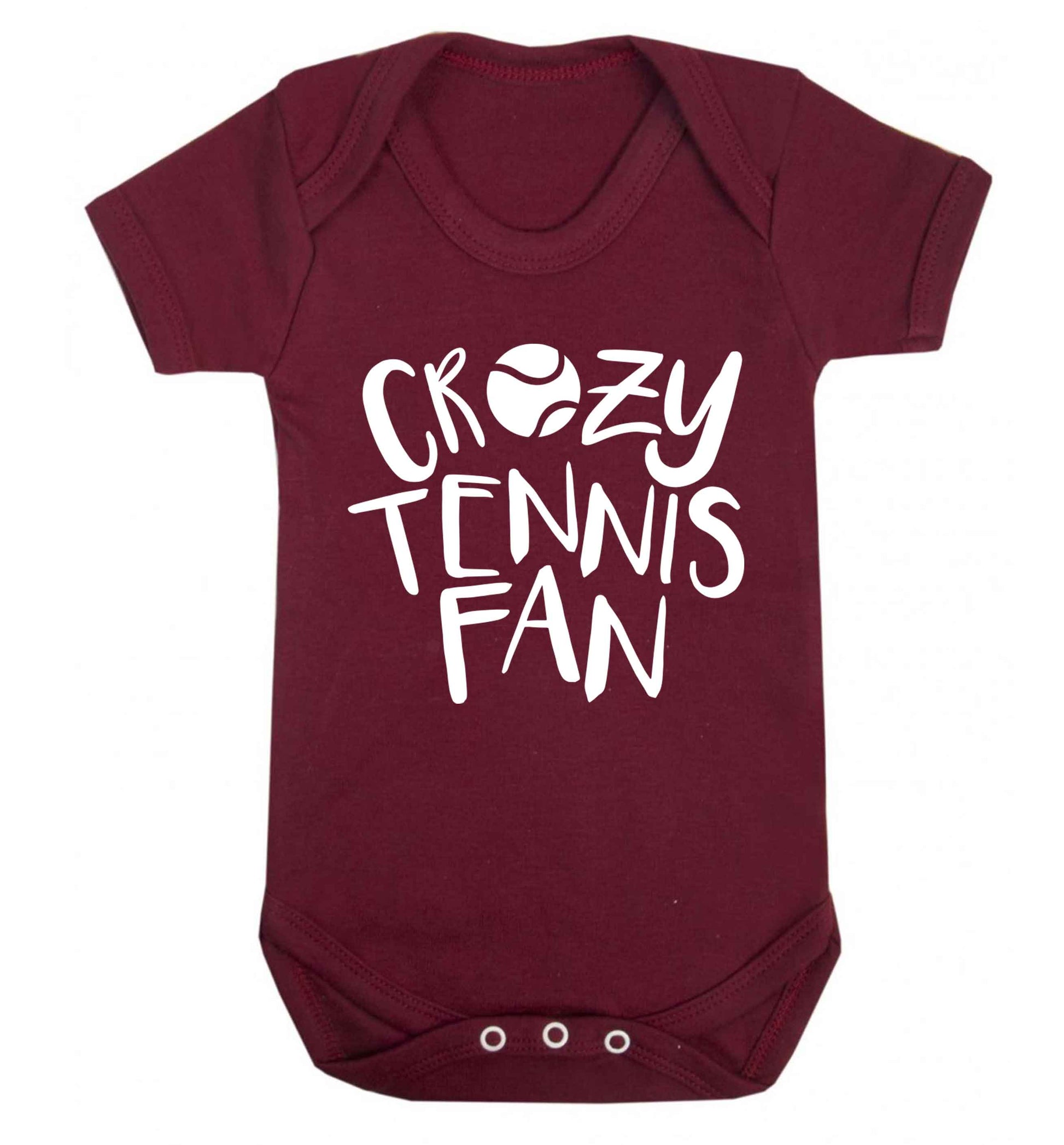 Crazy tennis fan Baby Vest maroon 18-24 months