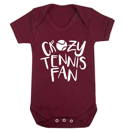 Crazy tennis fan Baby Vest maroon 18-24 months
