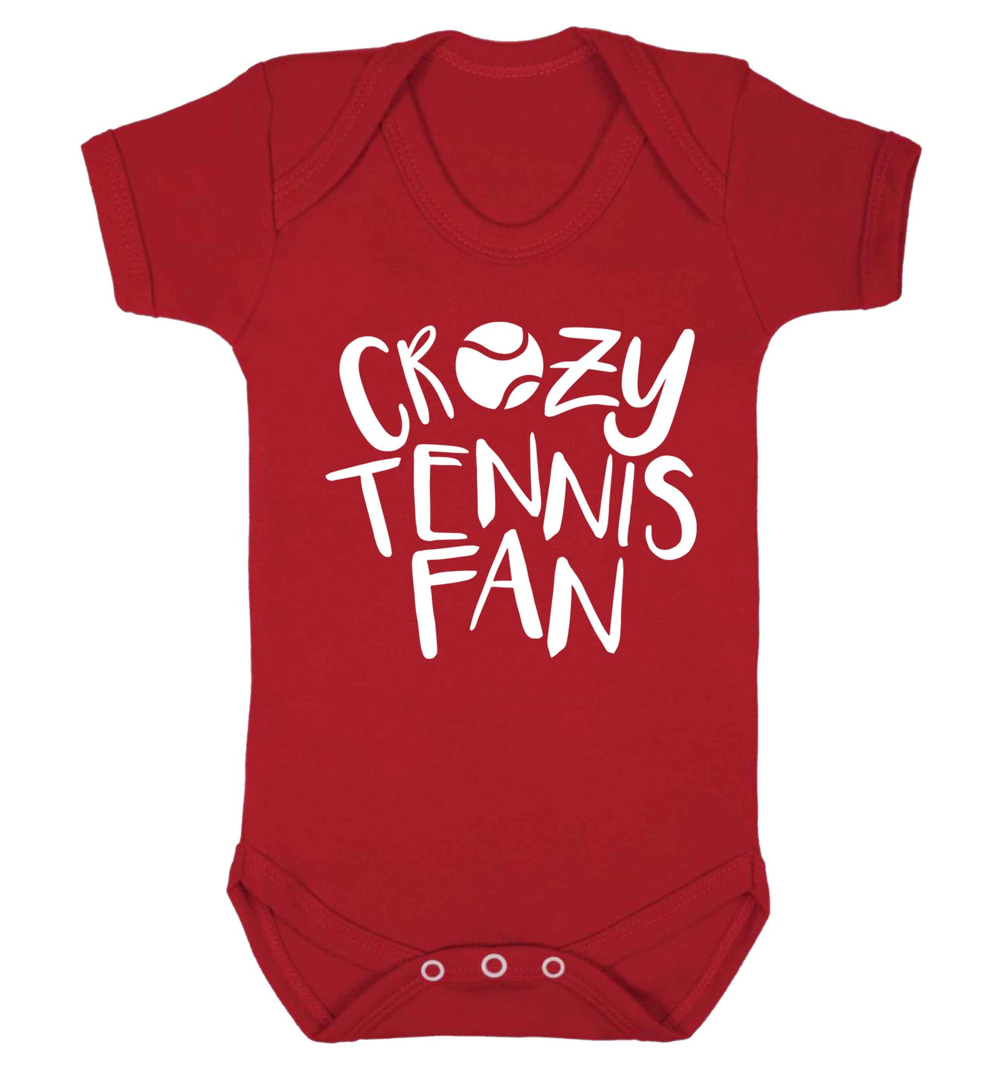 Crazy tennis fan Baby Vest red 18-24 months