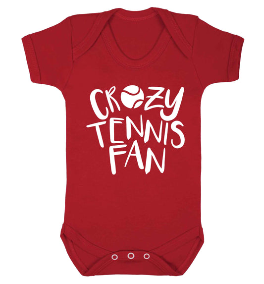 Crazy tennis fan Baby Vest red 18-24 months
