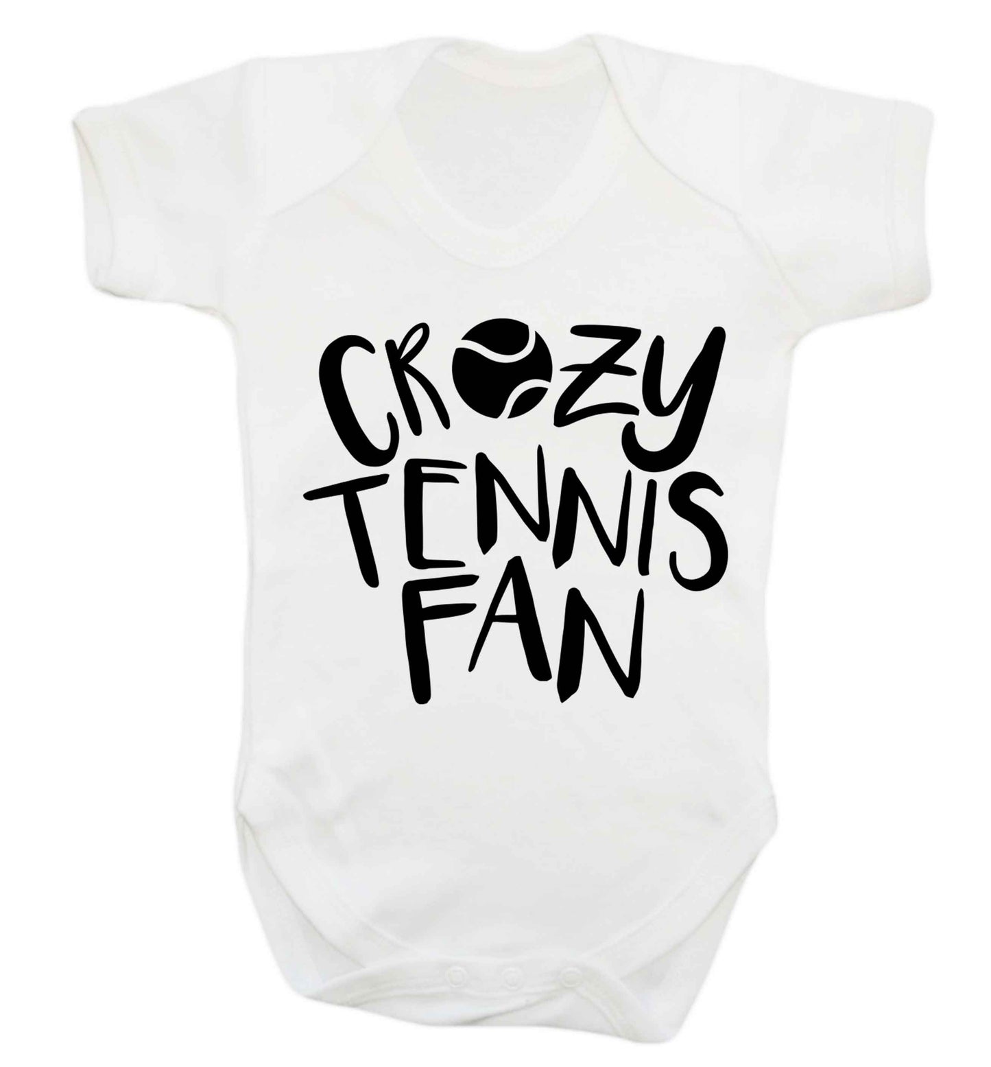 Crazy tennis fan Baby Vest white 18-24 months