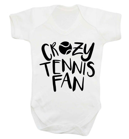 Crazy tennis fan Baby Vest white 18-24 months