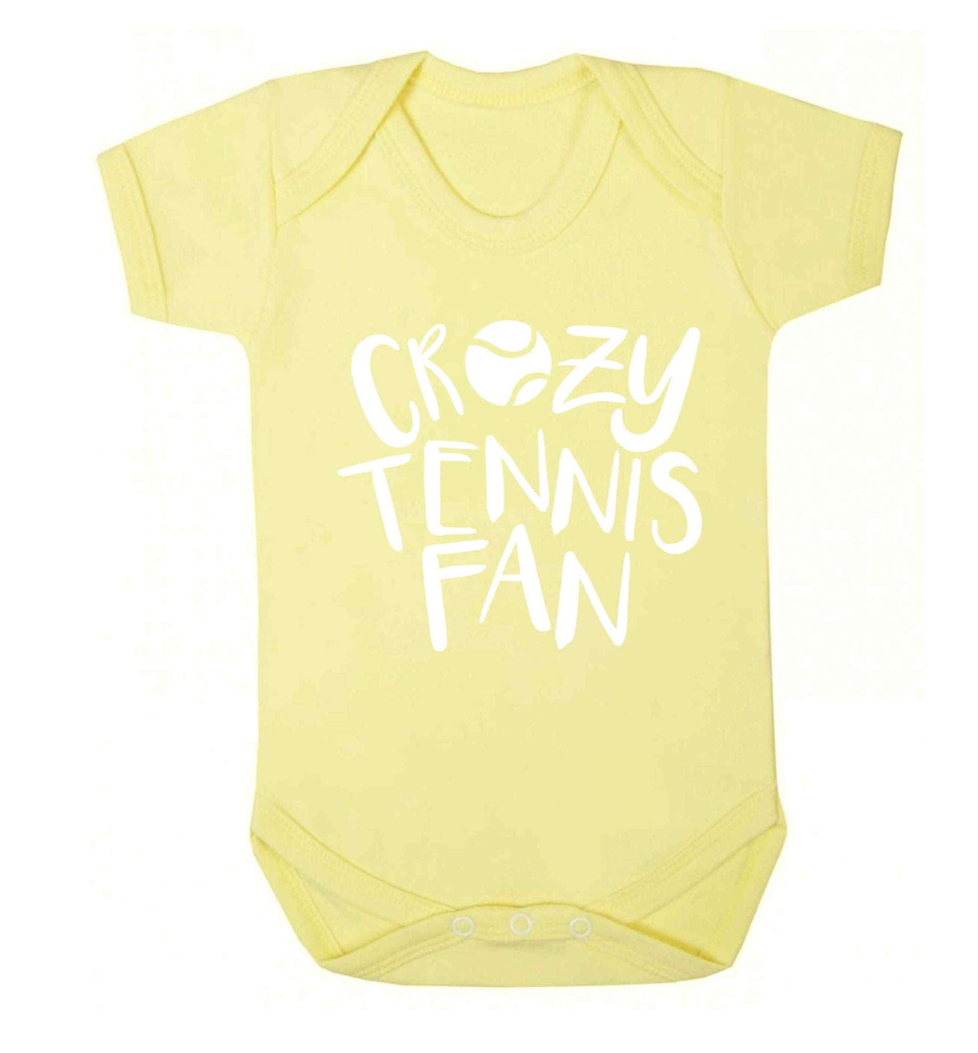 Crazy tennis fan Baby Vest pale yellow 18-24 months