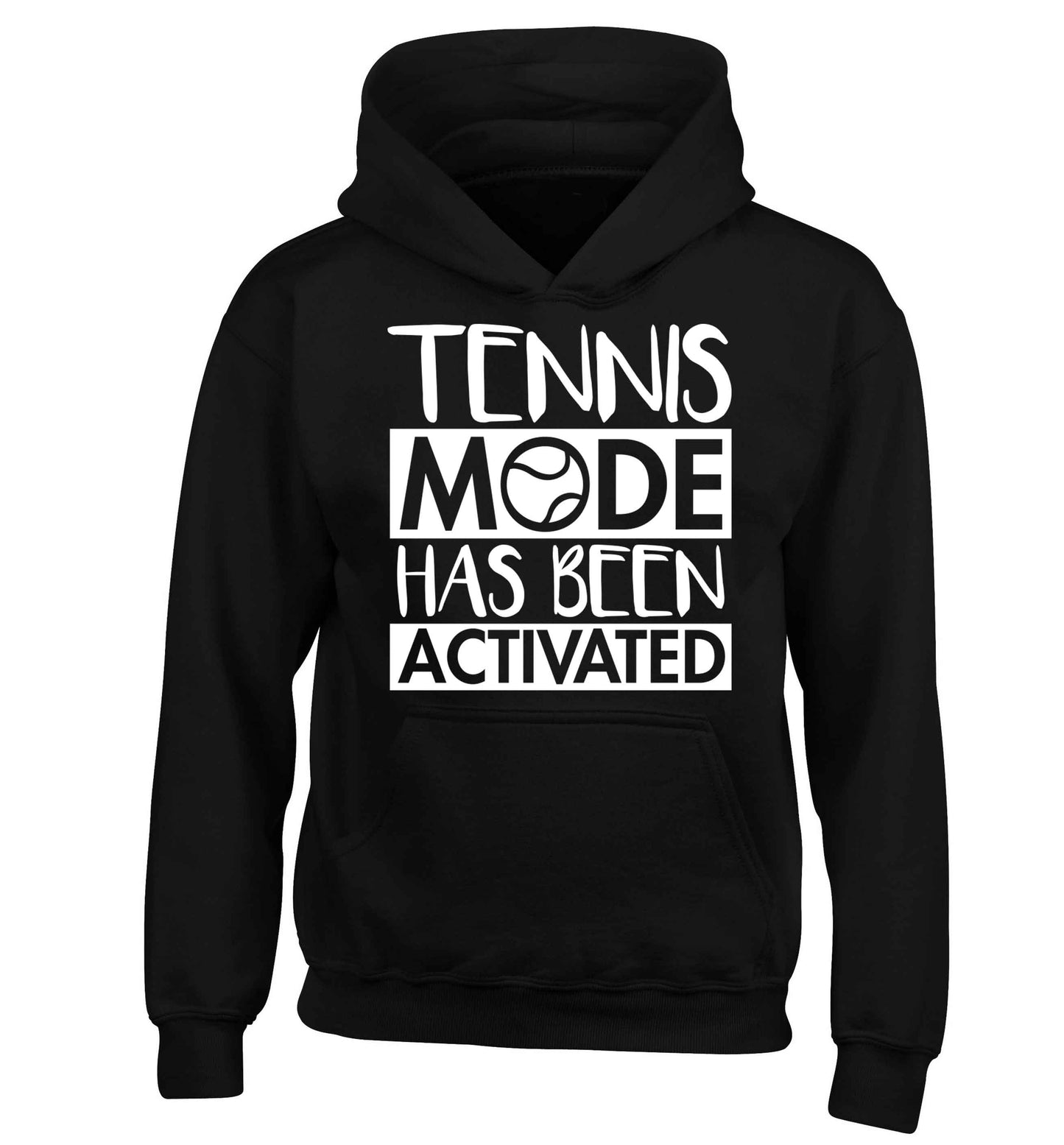 Tennis mode has been activated children's black hoodie 12-13 Years