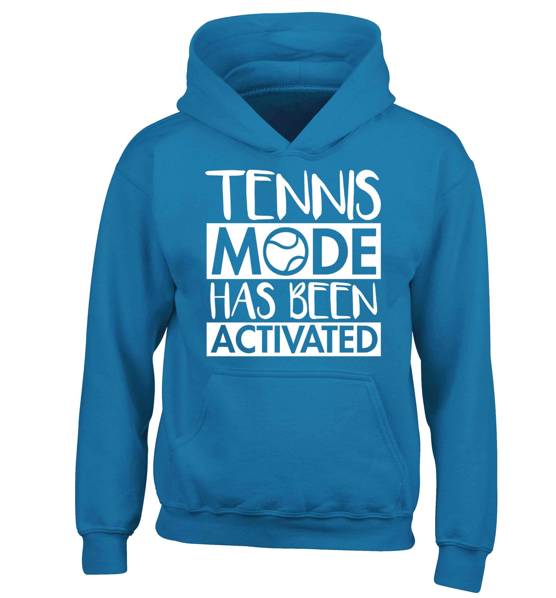 Tennis mode has been activated children's blue hoodie 12-13 Years