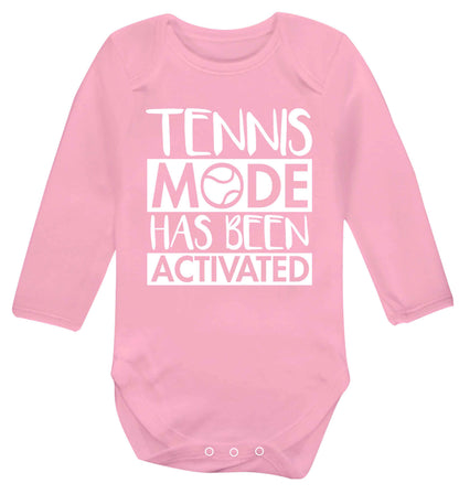 Tennis mode has been activated Baby Vest long sleeved pale pink 6-12 months