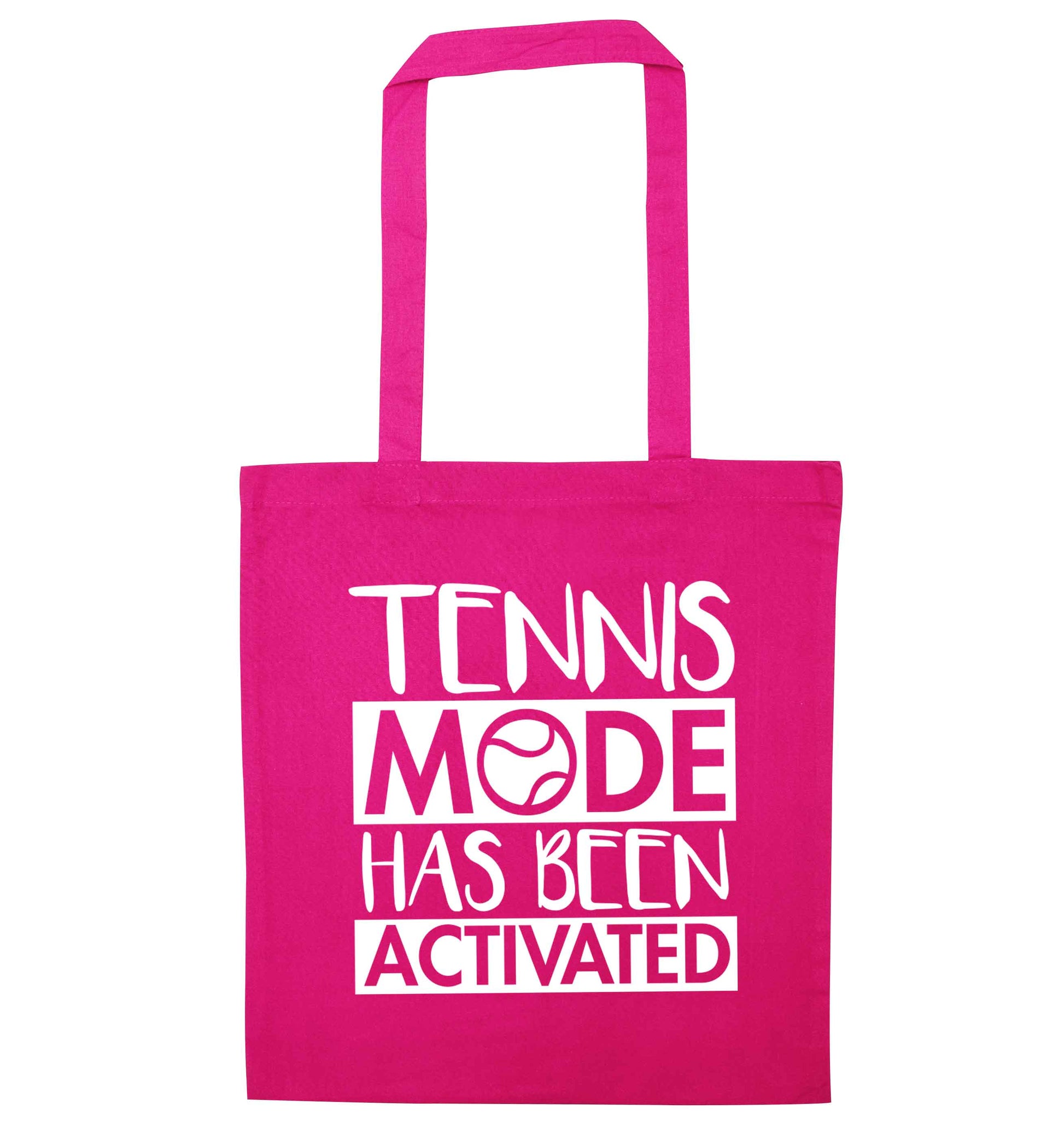 Tennis mode has been activated pink tote bag