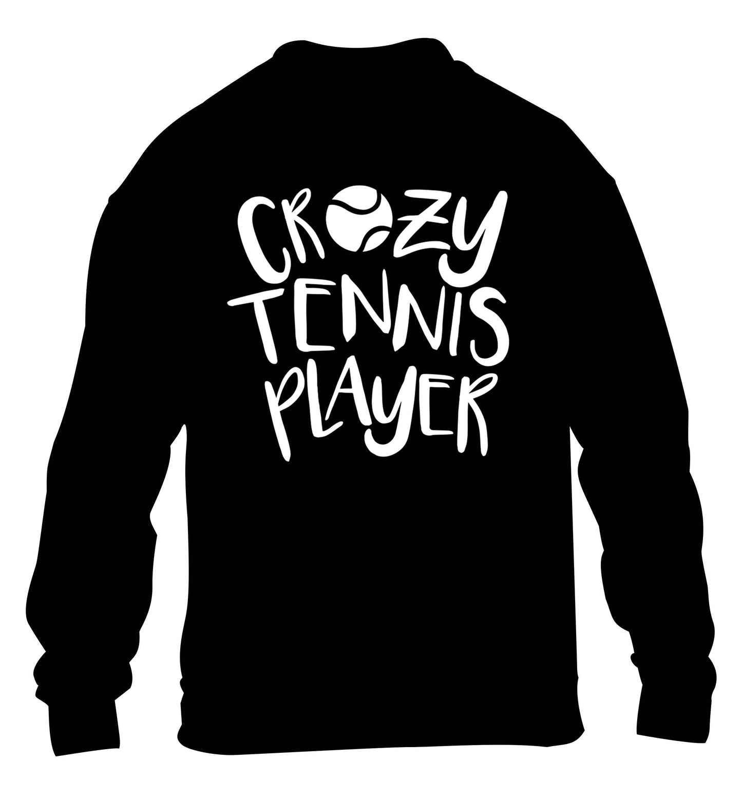 Crazy tennis player children's black sweater 12-13 Years