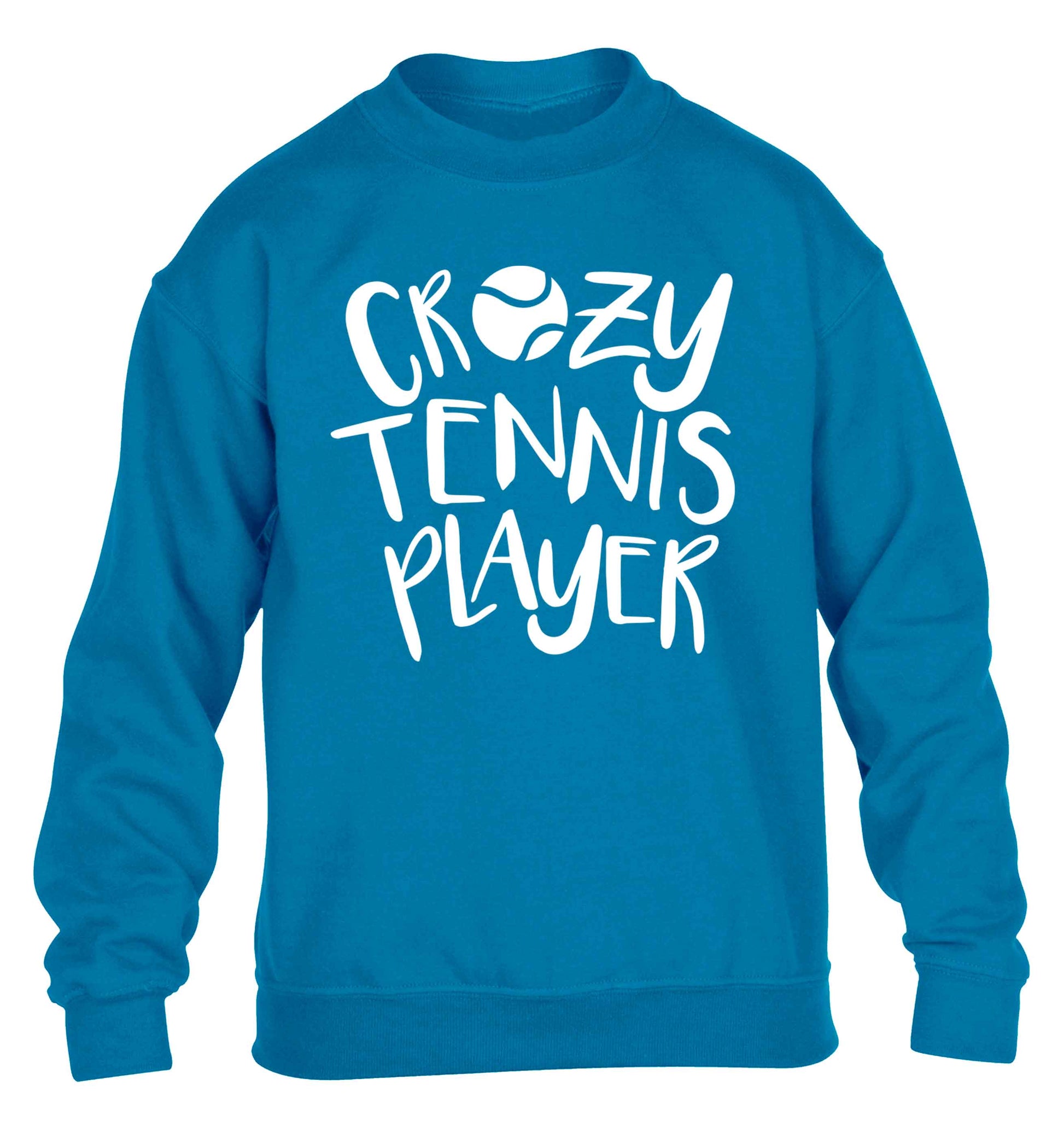 Crazy tennis player children's blue sweater 12-13 Years