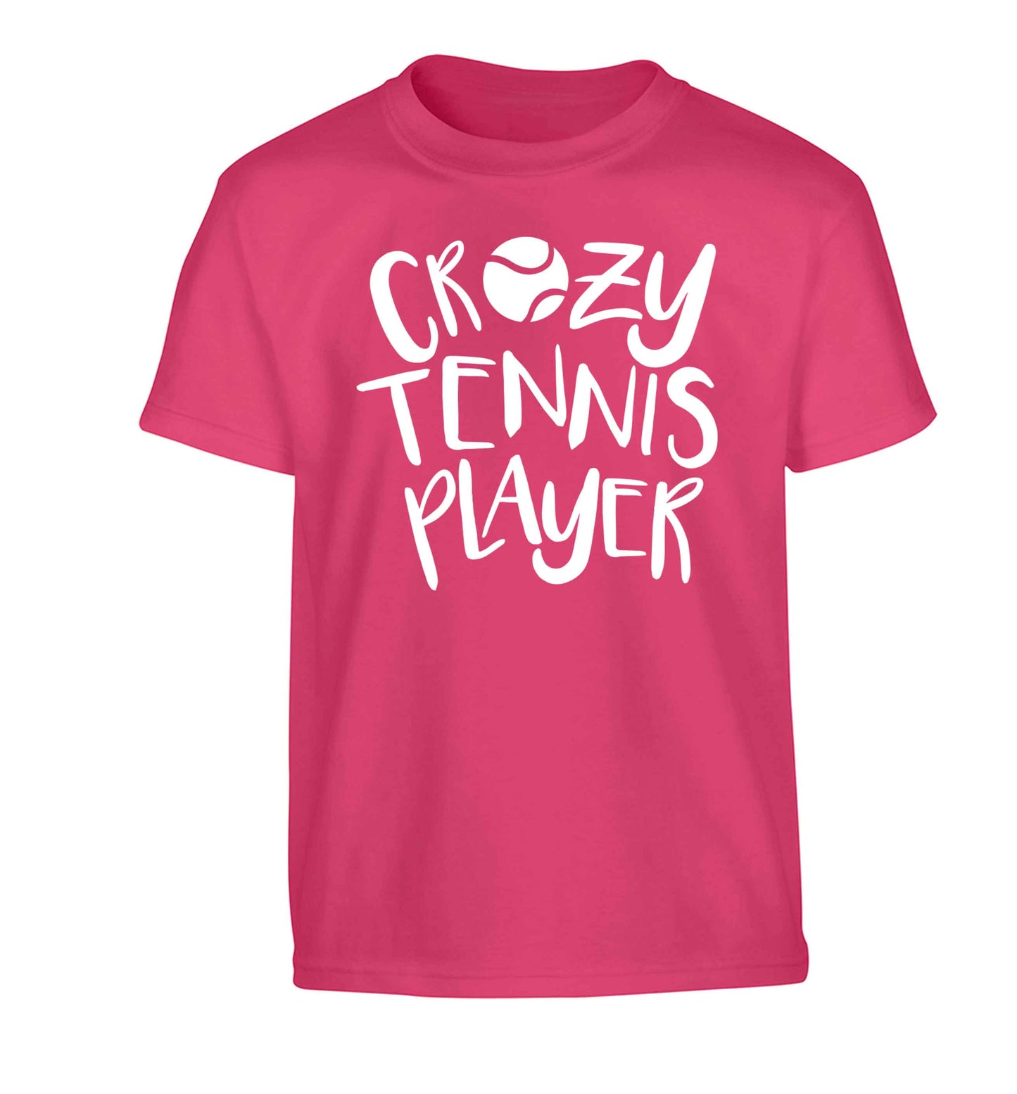 Crazy tennis player Children's pink Tshirt 12-13 Years