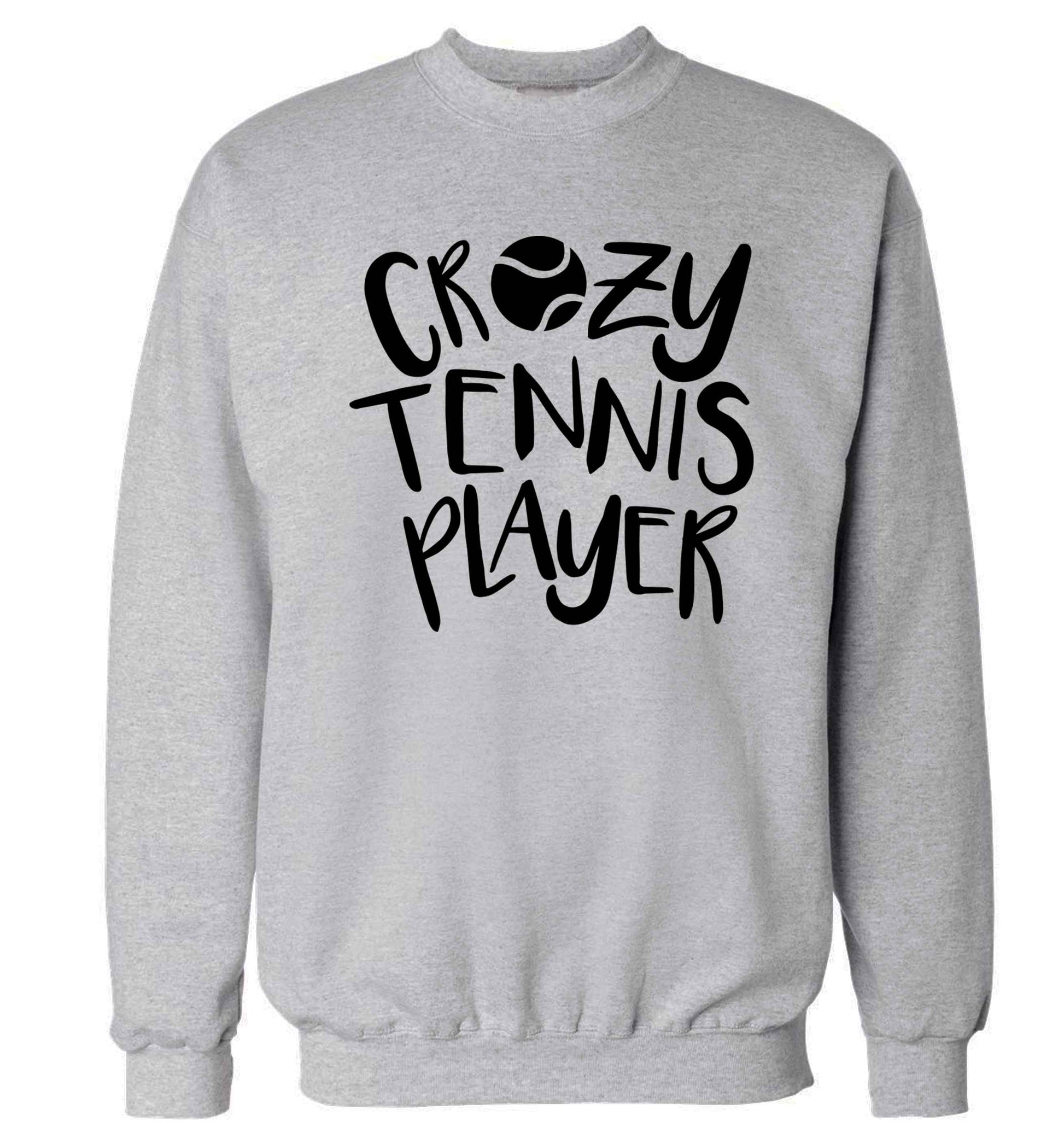 Crazy tennis player Adult's unisex grey Sweater 2XL