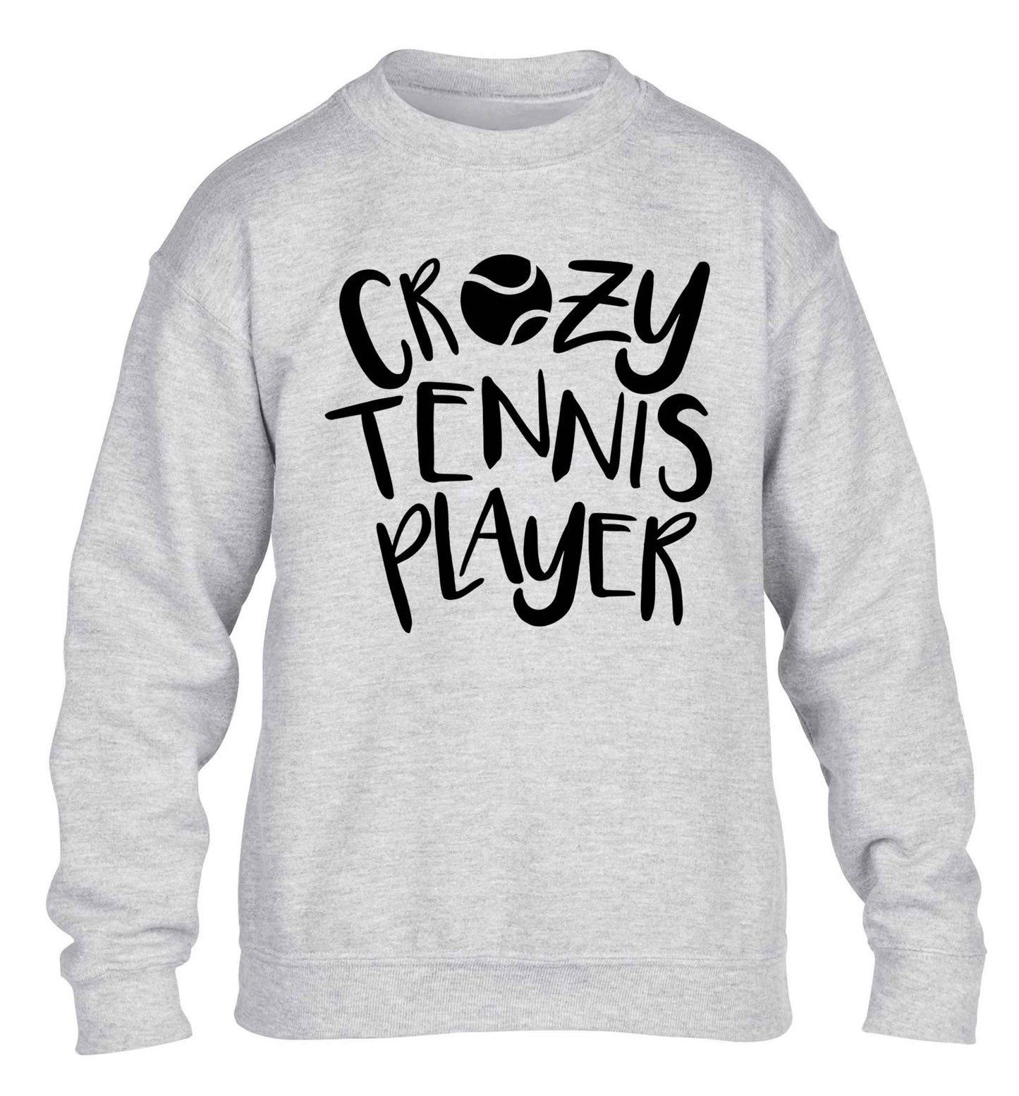 Crazy tennis player children's grey sweater 12-13 Years