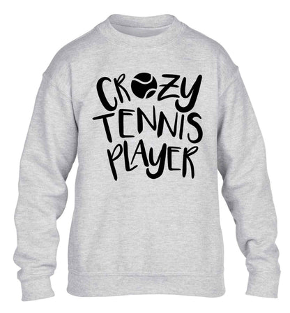Crazy tennis player children's grey sweater 12-13 Years