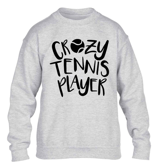 Crazy tennis player children's grey sweater 12-13 Years