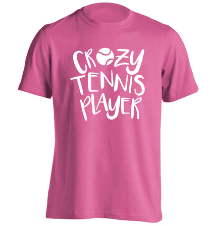 Crazy tennis player adults unisex pink Tshirt 2XL