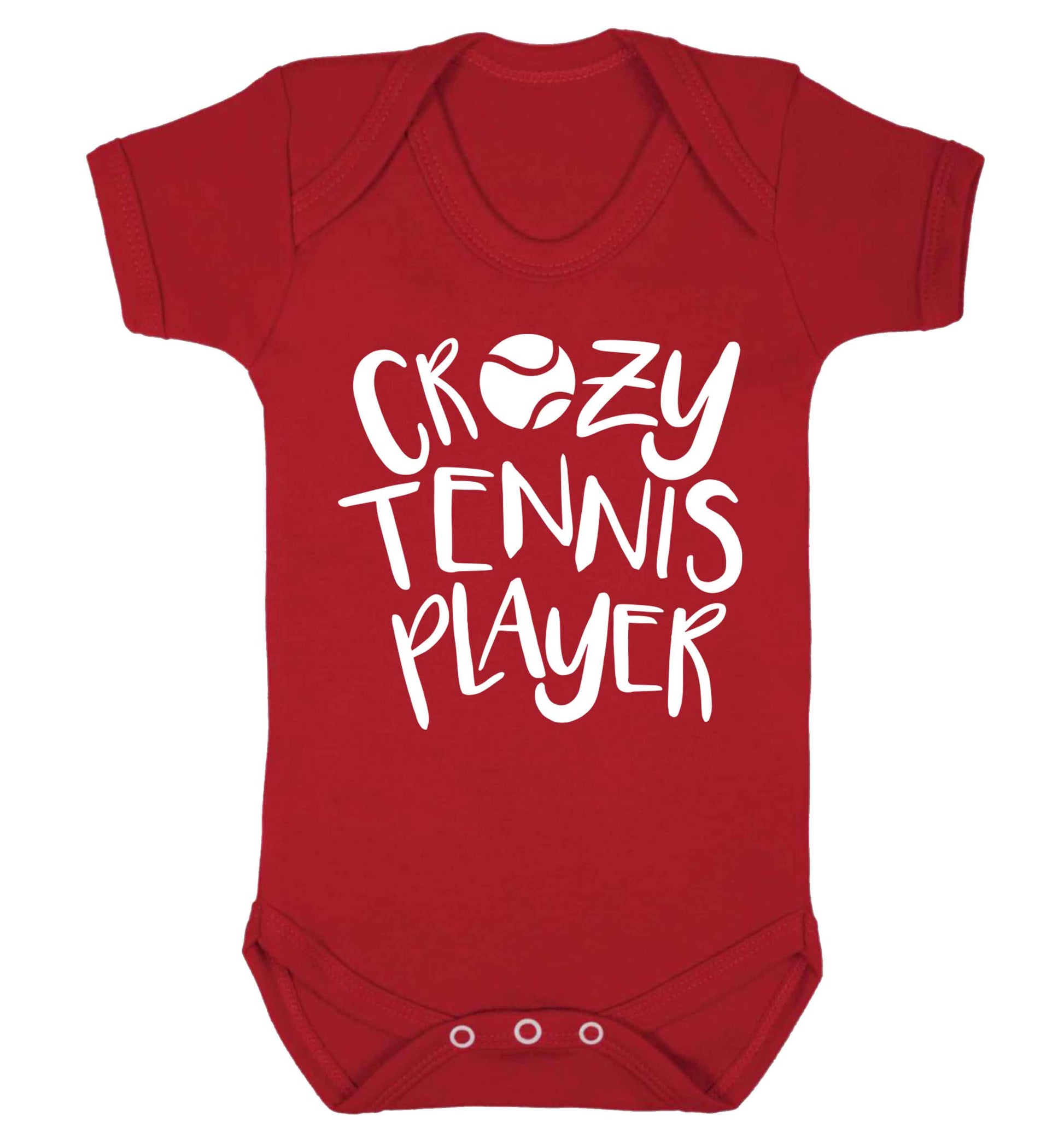 Crazy tennis player Baby Vest red 18-24 months