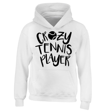 Crazy tennis player children's white hoodie 12-13 Years