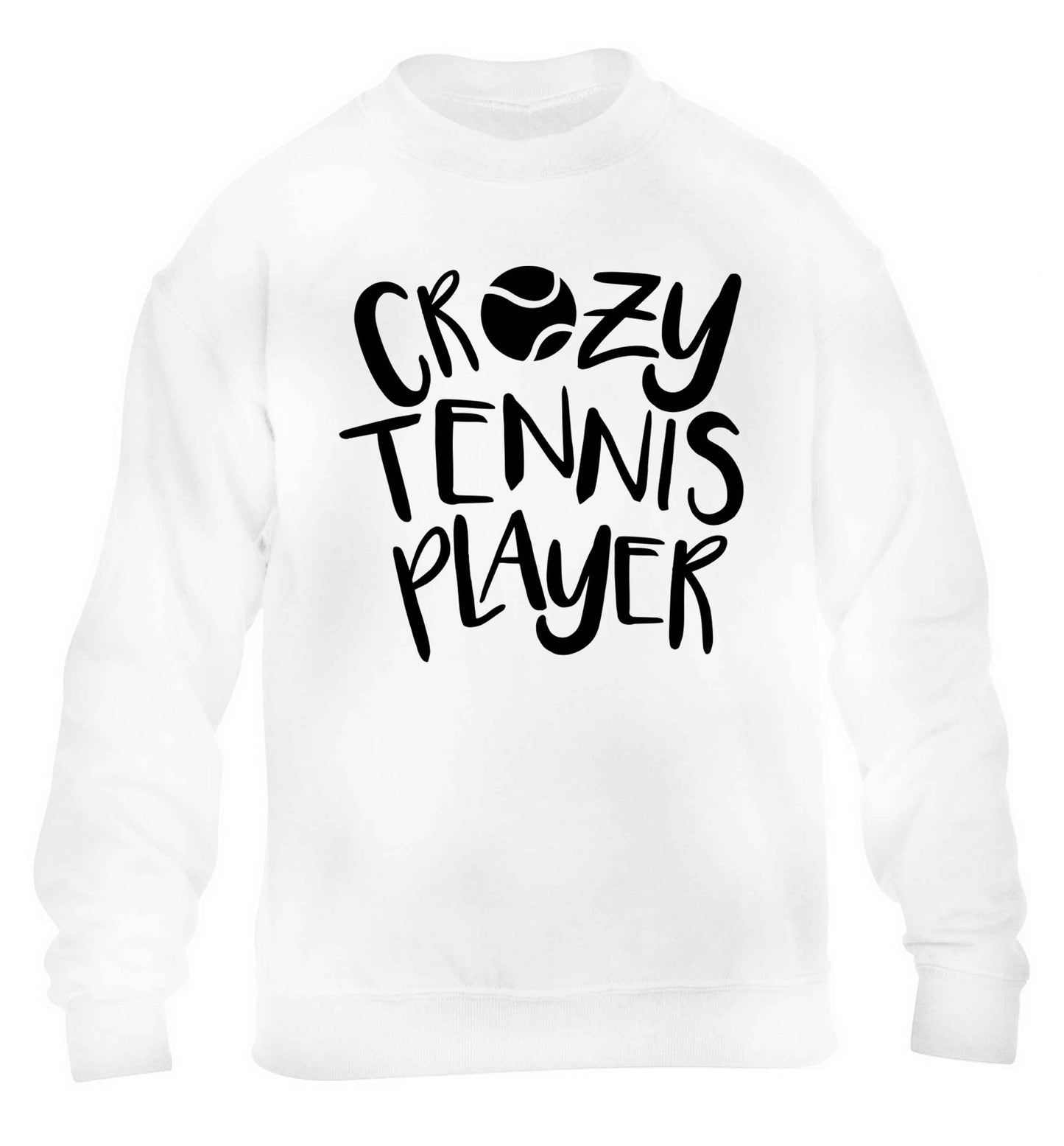 Crazy tennis player children's white sweater 12-13 Years