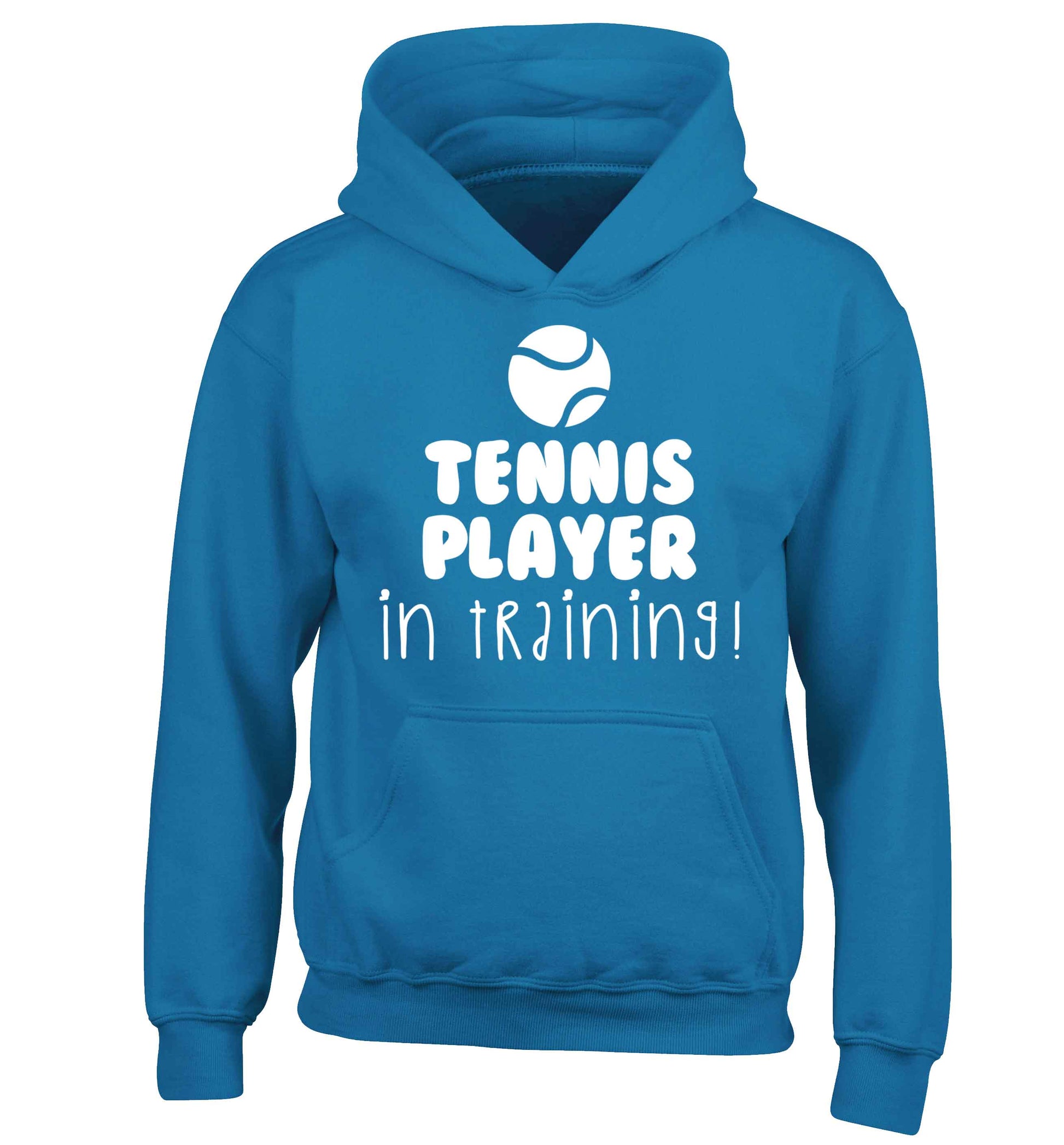 Tennis player in training children's blue hoodie 12-13 Years