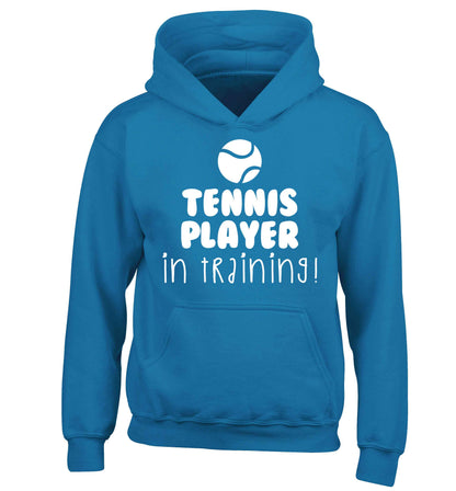 Tennis player in training children's blue hoodie 12-13 Years