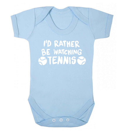 I'd rather be watching the tennis Baby Vest pale blue 18-24 months