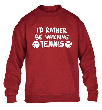 I'd rather be watching the tennis children's grey sweater 12-13 Years