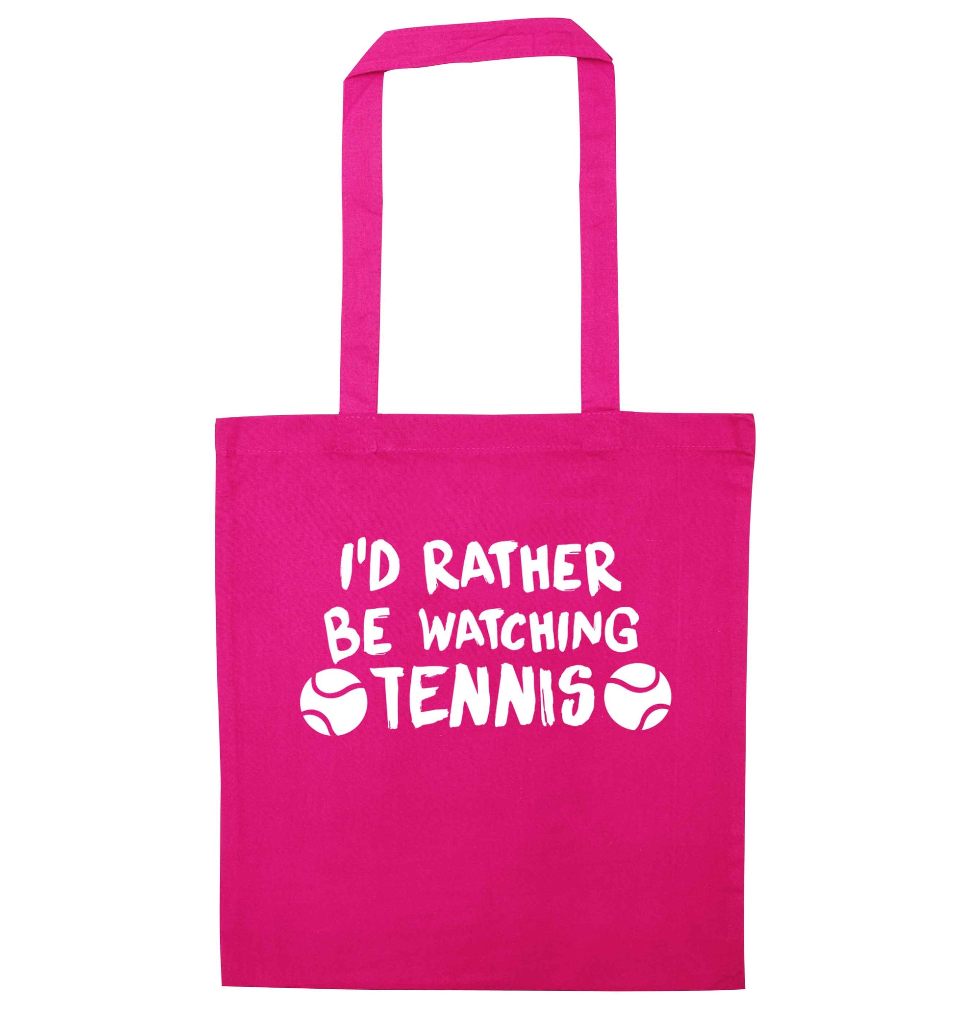 I'd rather be watching the tennis pink tote bag