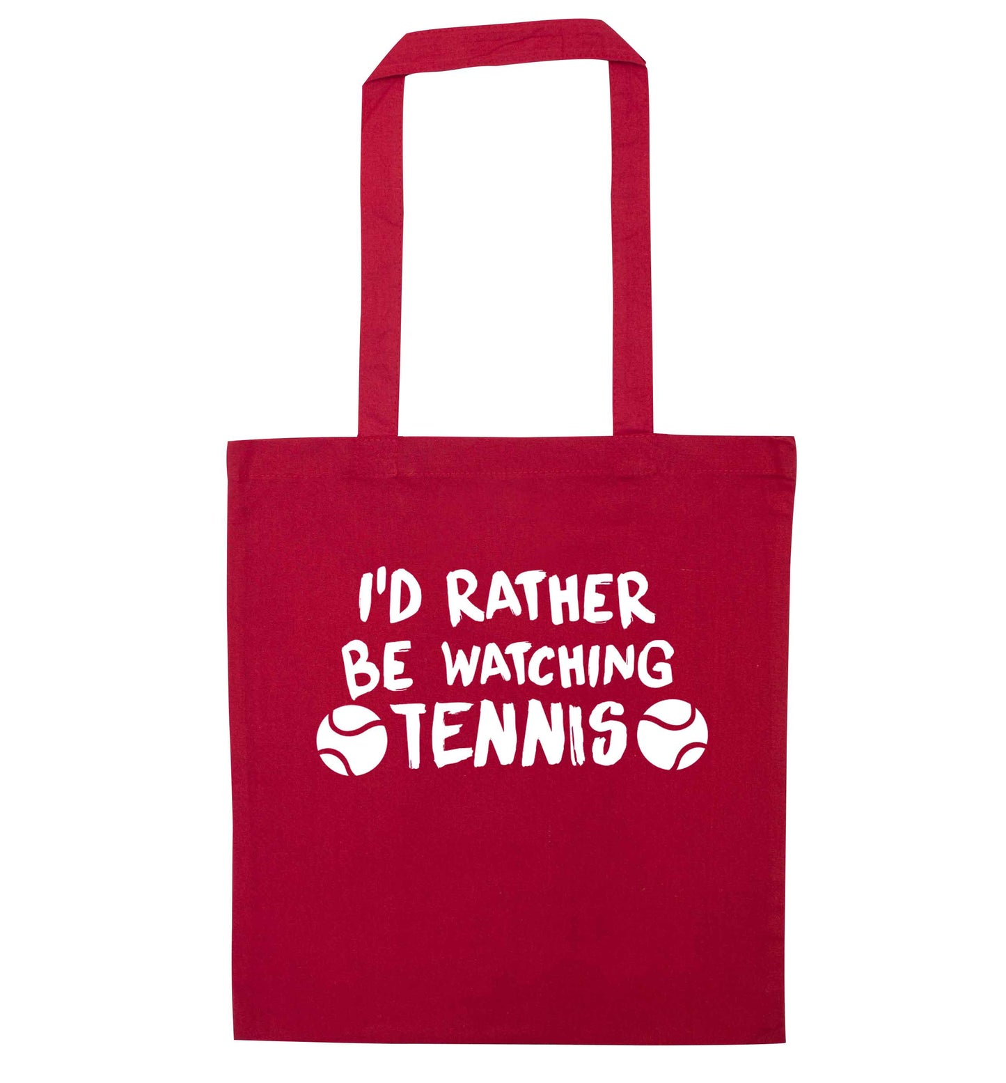 I'd rather be watching the tennis red tote bag