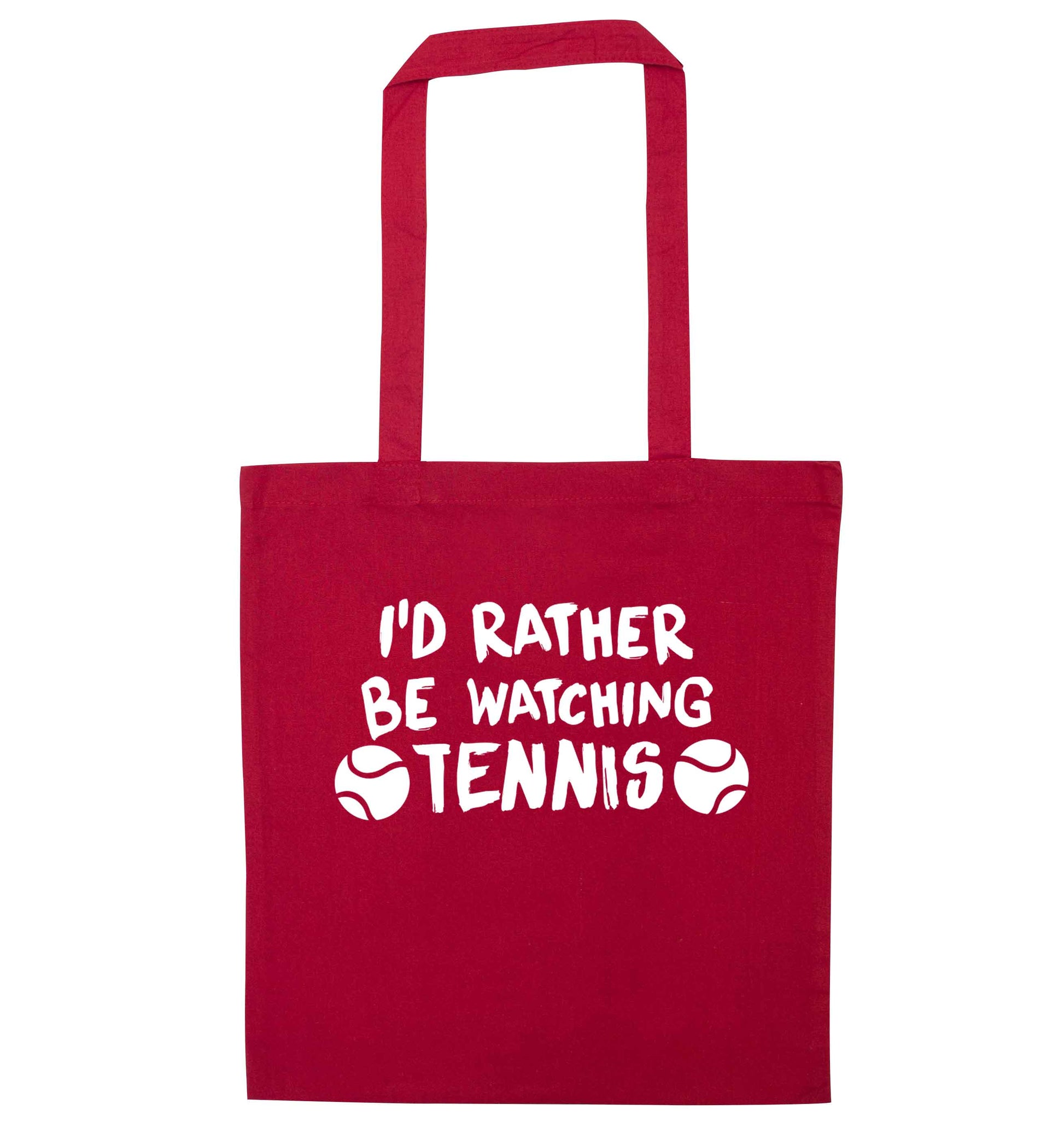 I'd rather be watching the tennis red tote bag