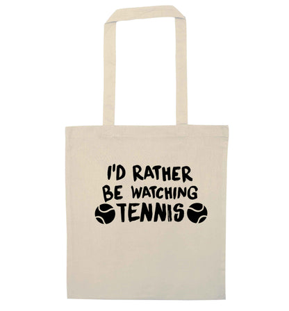 I'd rather be watching the tennis natural tote bag