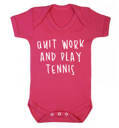 Quit work and play tennis Baby Vest dark pink 18-24 months