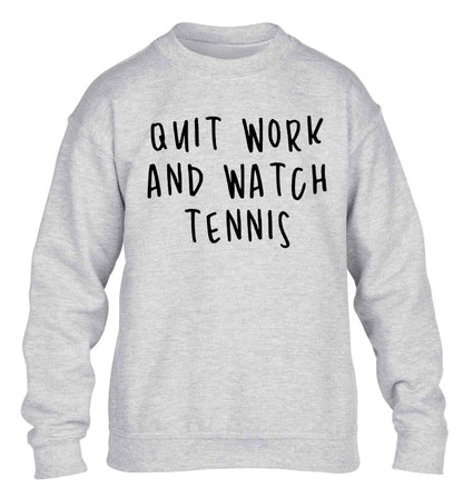 Quit work and watch tennis children's grey sweater 12-13 Years