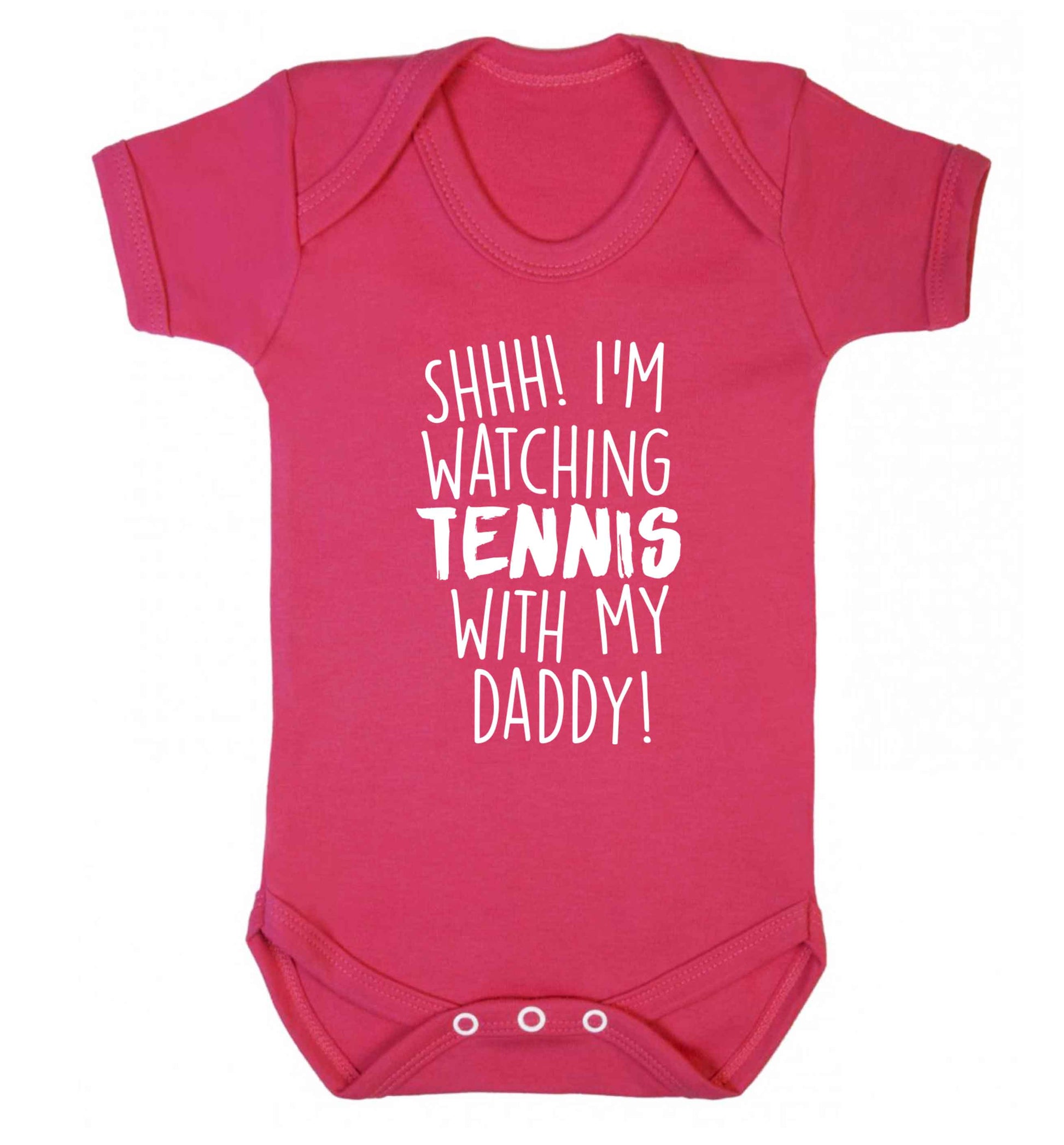 Shh! I'm watching tennis with my daddy! Baby Vest dark pink 18-24 months