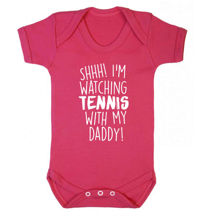 Shh! I'm watching tennis with my daddy! Baby Vest dark pink 18-24 months