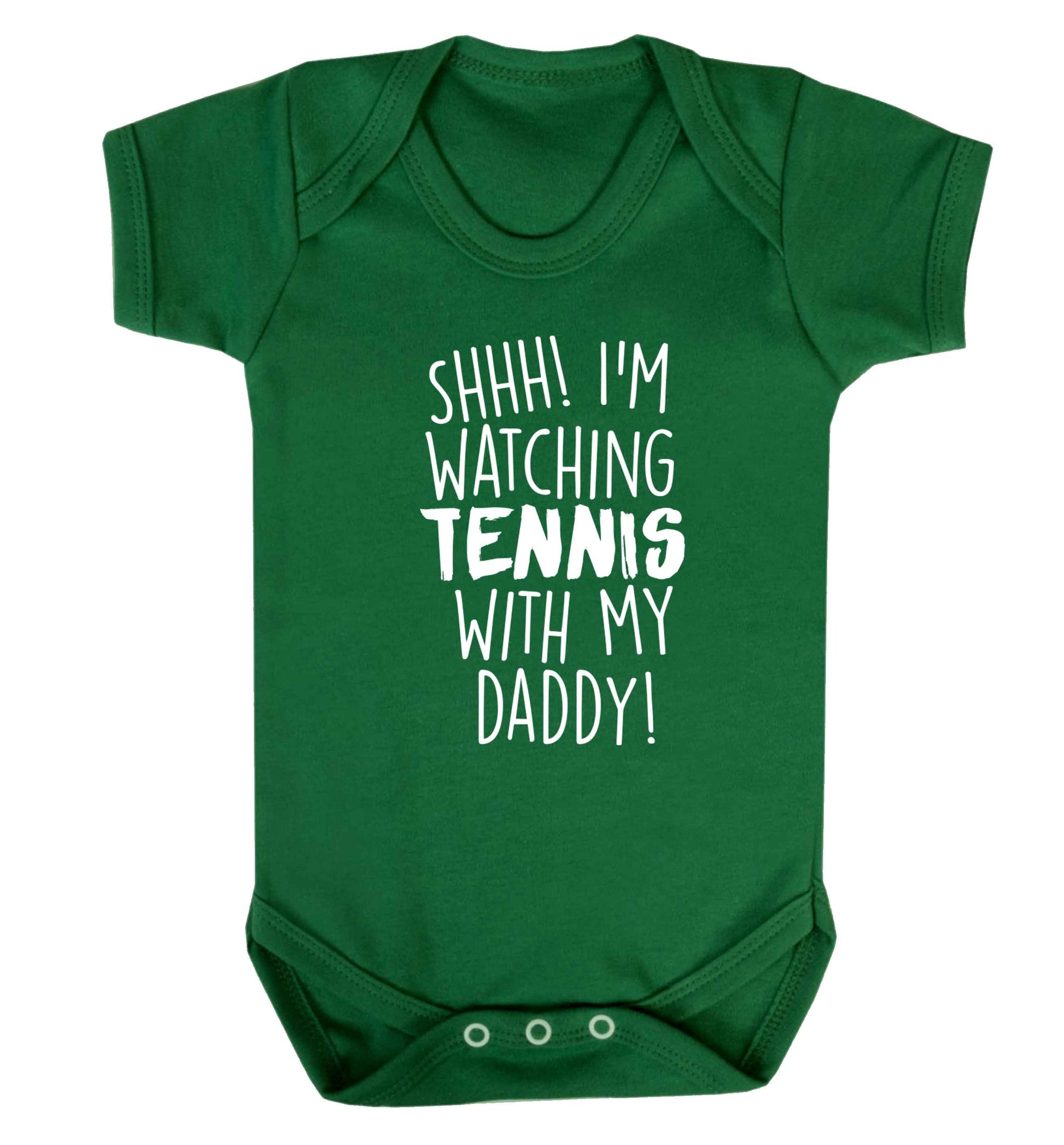 Shh! I'm watching tennis with my daddy! Baby Vest green 18-24 months
