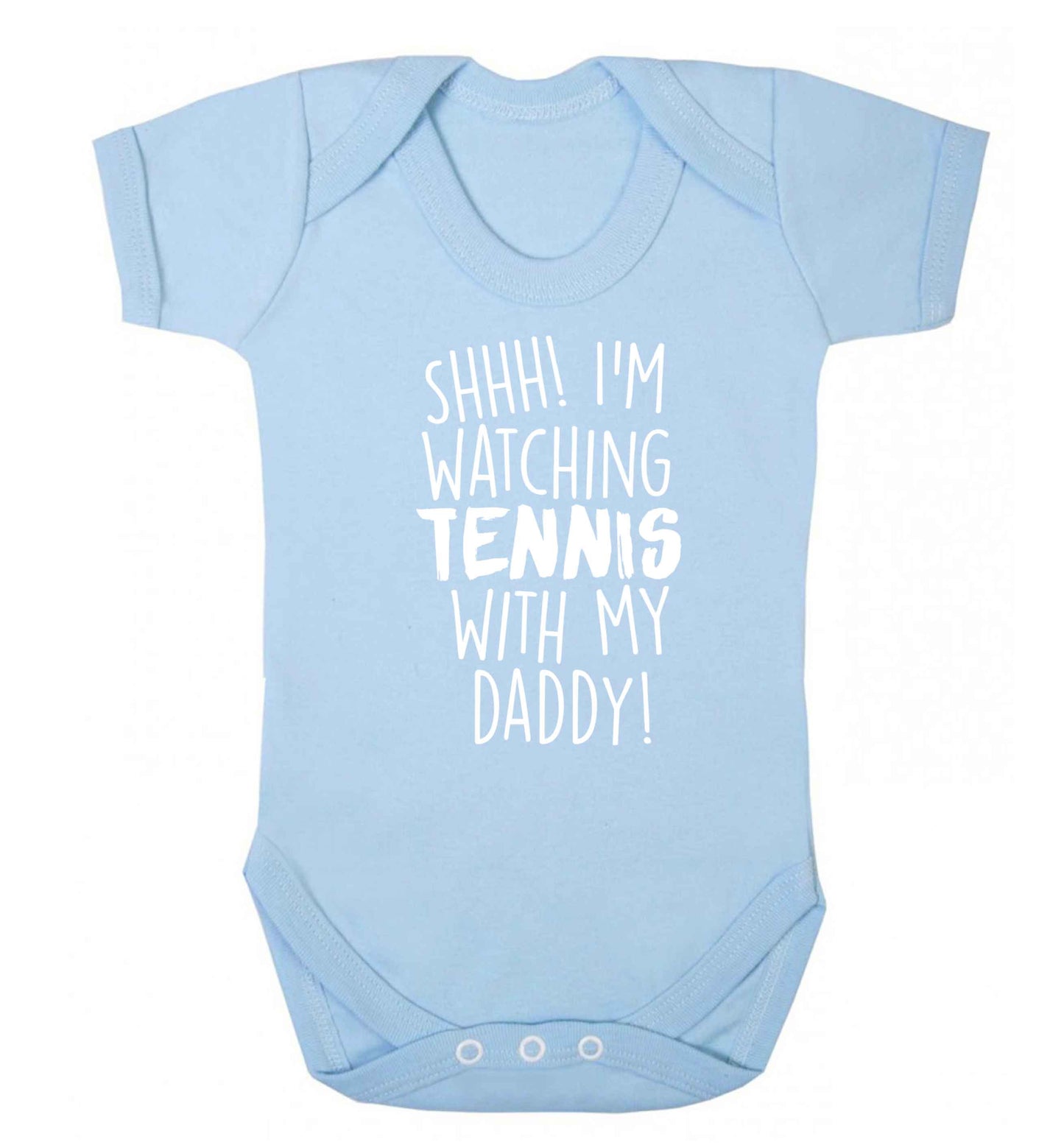 Shh! I'm watching tennis with my daddy! Baby Vest pale blue 18-24 months