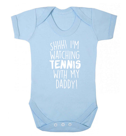 Shh! I'm watching tennis with my daddy! Baby Vest pale blue 18-24 months