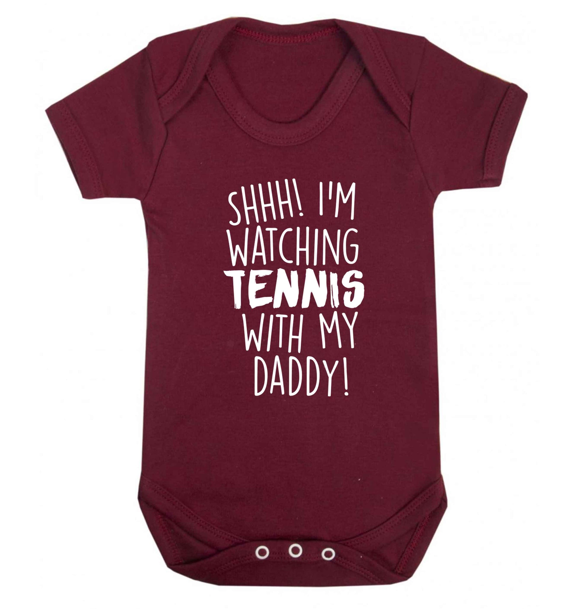 Shh! I'm watching tennis with my daddy! Baby Vest maroon 18-24 months