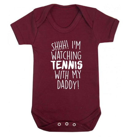 Shh! I'm watching tennis with my daddy! Baby Vest maroon 18-24 months