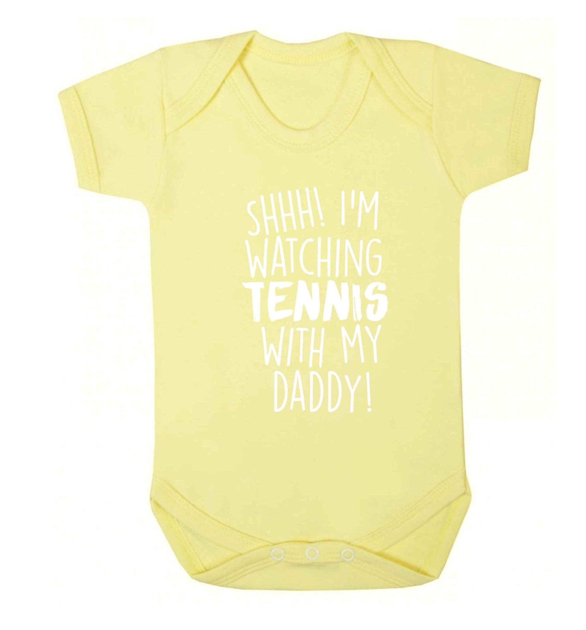 Shh! I'm watching tennis with my daddy! Baby Vest pale yellow 18-24 months