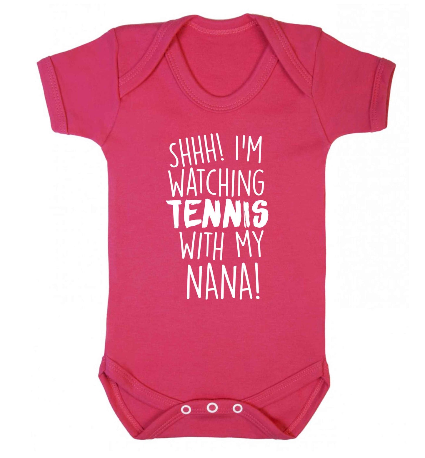Shh! I'm watching tennis with my nana! Baby Vest dark pink 18-24 months