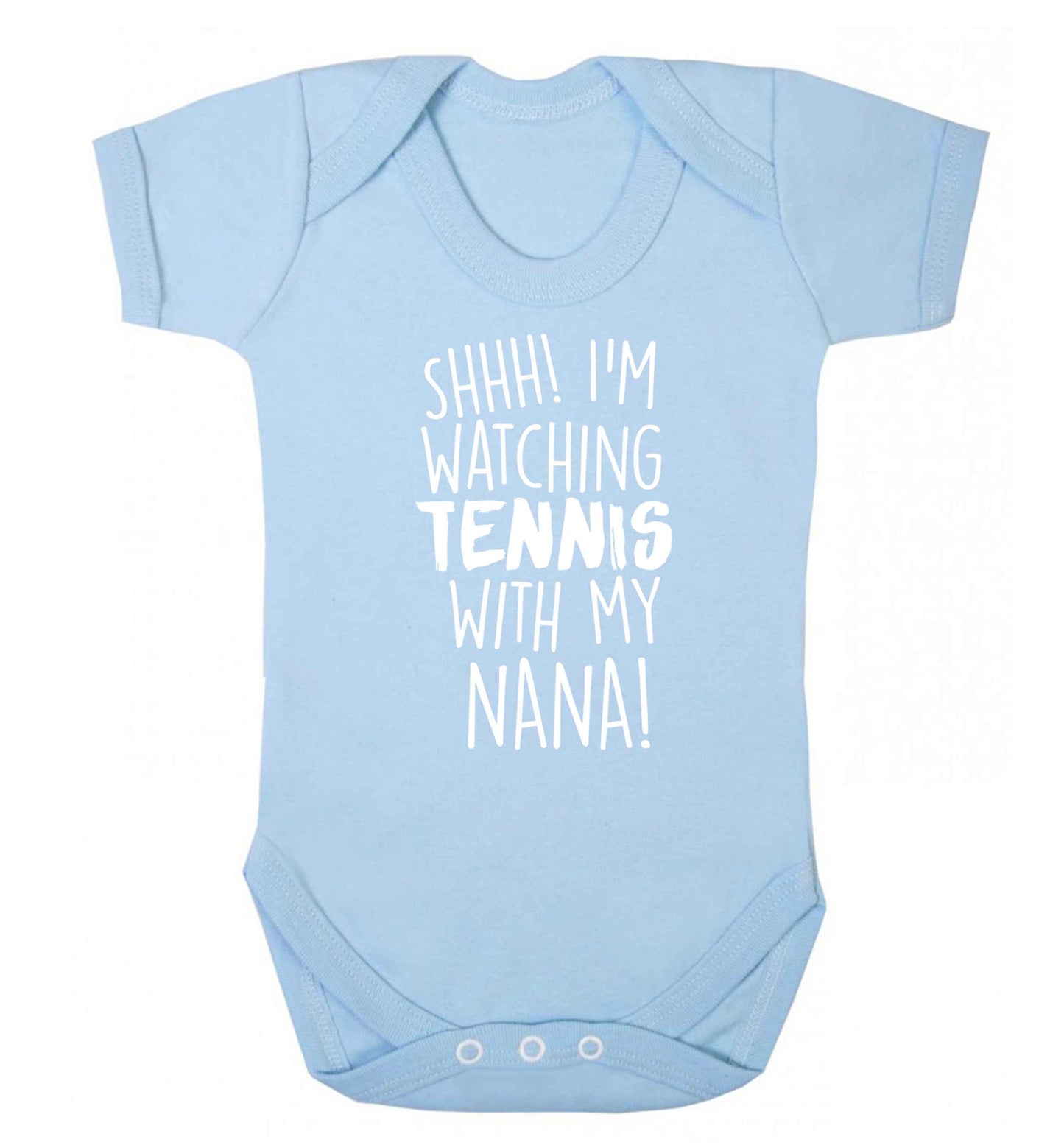 Shh! I'm watching tennis with my nana! Baby Vest pale blue 18-24 months