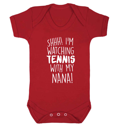 Shh! I'm watching tennis with my nana! Baby Vest red 18-24 months