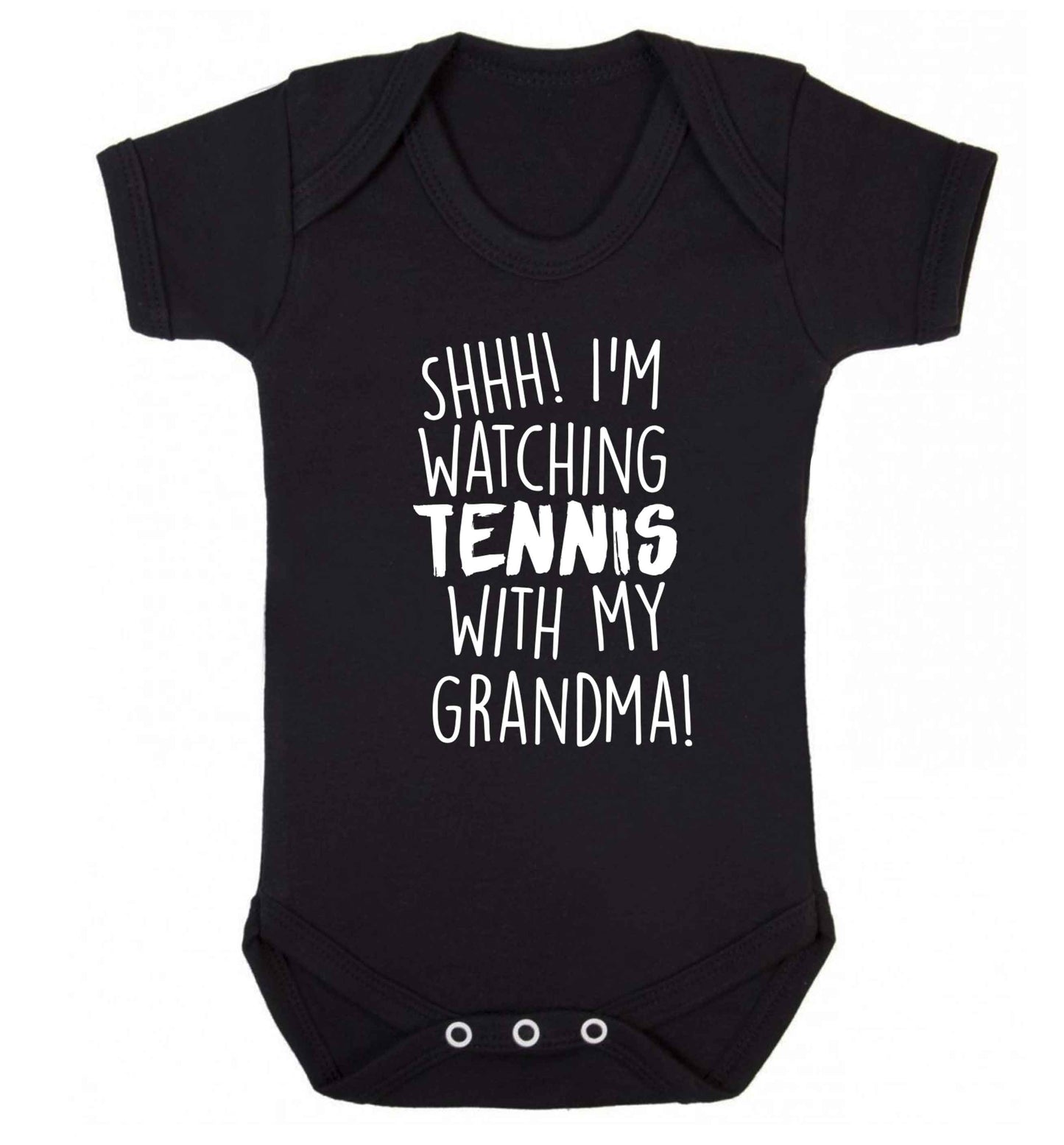 Shh! I'm watching tennis with my grandma! Baby Vest black 18-24 months