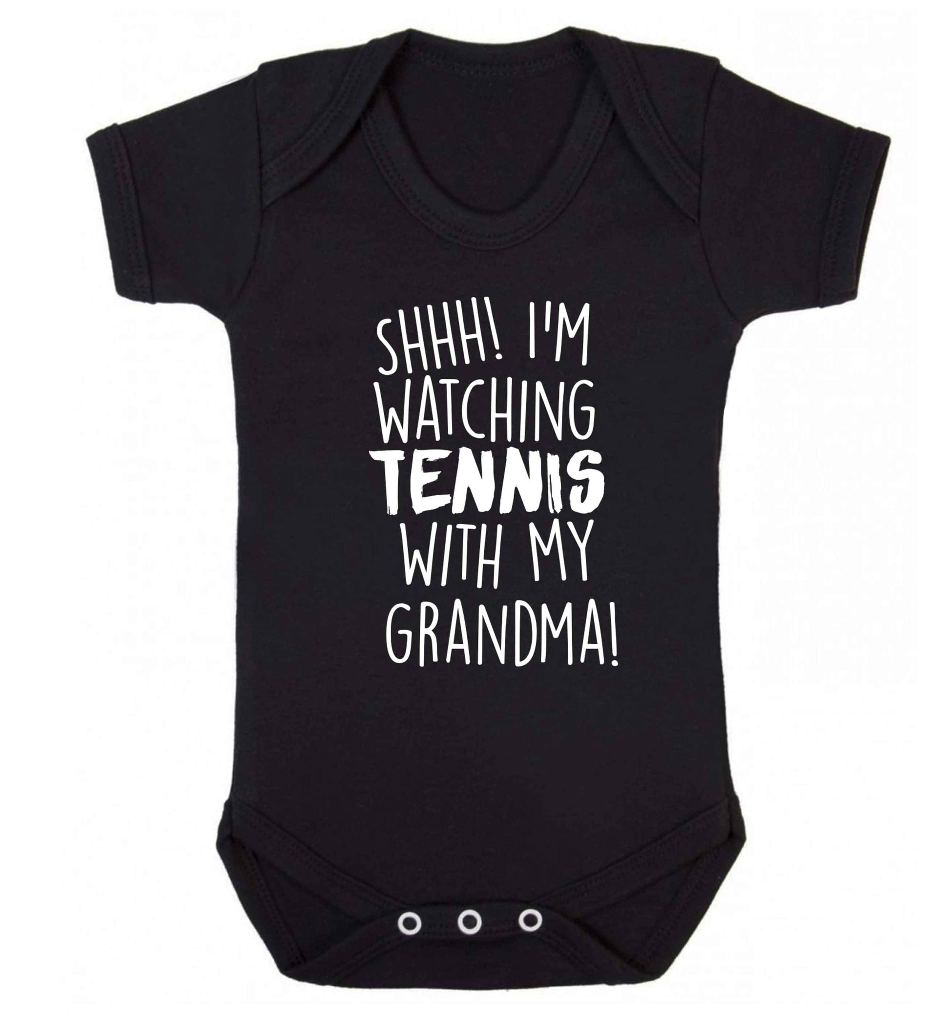 Shh! I'm watching tennis with my grandma! Baby Vest black 18-24 months