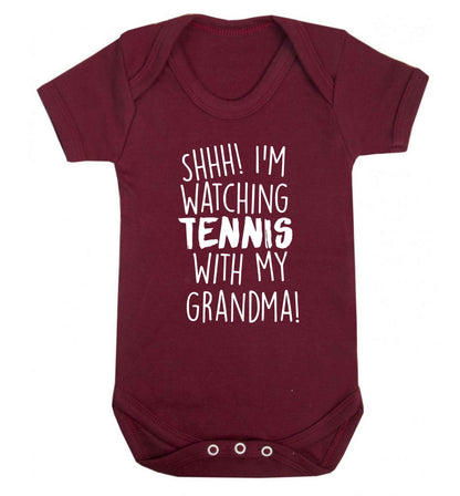 Shh! I'm watching tennis with my grandma! Baby Vest maroon 18-24 months