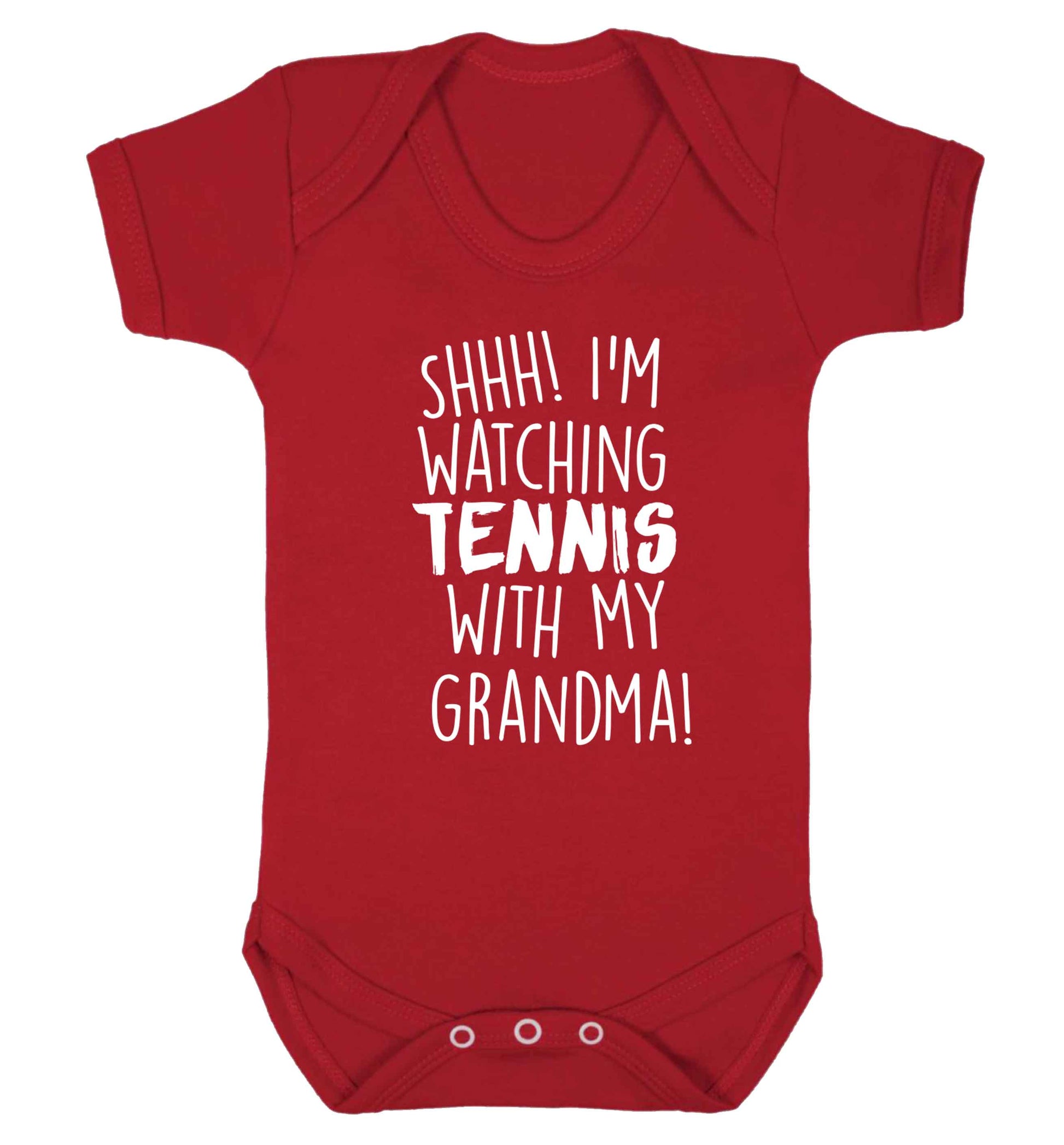 Shh! I'm watching tennis with my grandma! Baby Vest red 18-24 months