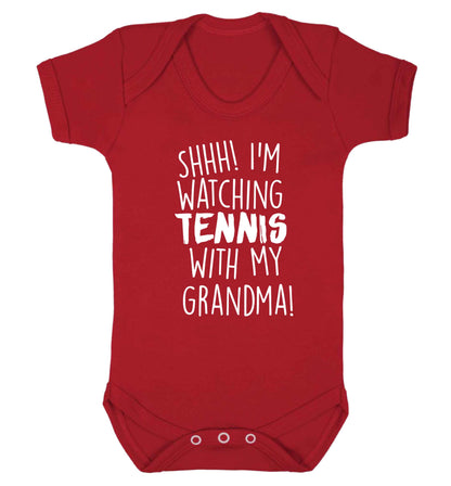 Shh! I'm watching tennis with my grandma! Baby Vest red 18-24 months